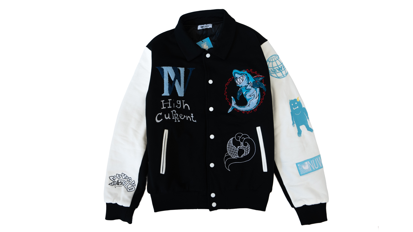 Black NuWav World Letterman Jacket