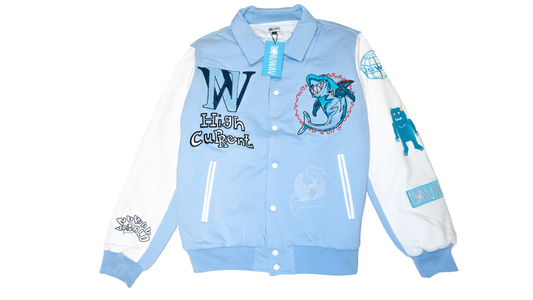 Blue NuWav World Letterman Jacket