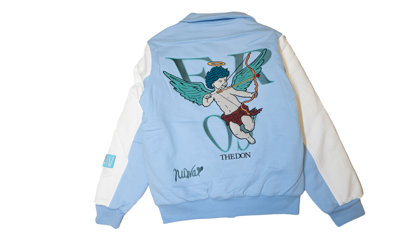 Blue NuWav World Letterman Jacket